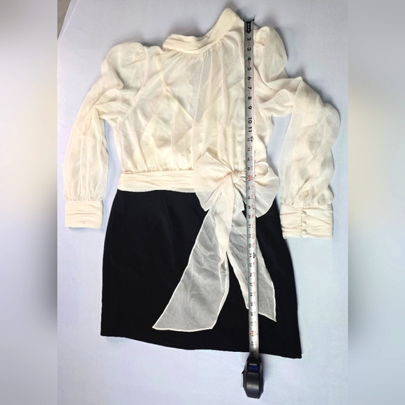 NWT Cinq a Sept Black and Ivory Elena Dress - Picture 8 of 11